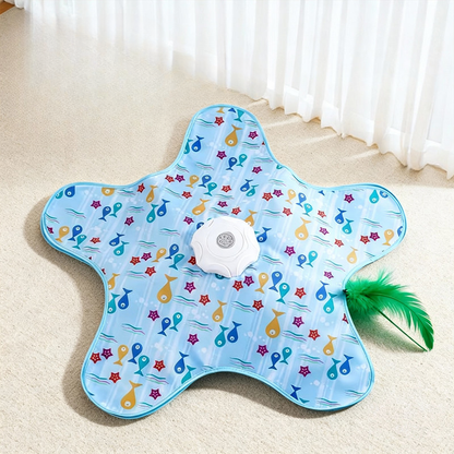 Interactive Cat Toy Mat with Feather | Electric Moving Cat Teaser Blanket | Automatic Cat Play Mat for Indoor Cats | HipiDogs