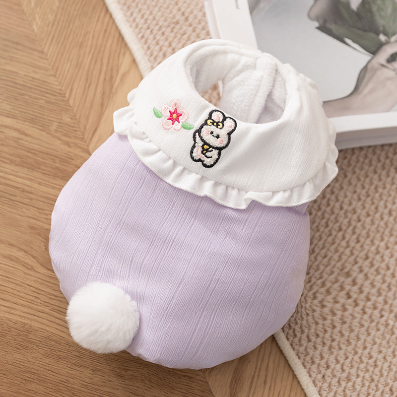 Cute Bunny Cat Sweater | Soft Warm Pet Clothes for Cats & Small Dogs | Winter Rabbit Tail Cat Outfit | HipiDogs
