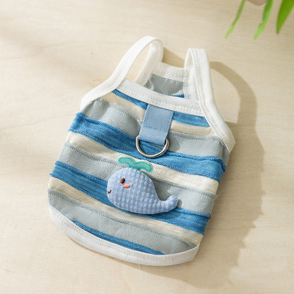 Cute Striped Cat Shirt – Breathable Summer Vest