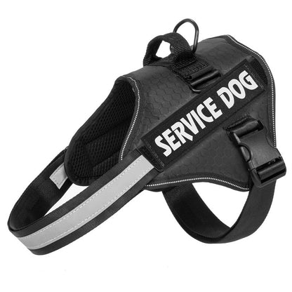 Service Dog Harness Vest – Adjustable No Pull Tactical Dog Harness with Reflective Straps for Large Dogs