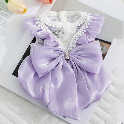 Princess Cat Dress with Bow – Elegant Lace Party Outfit