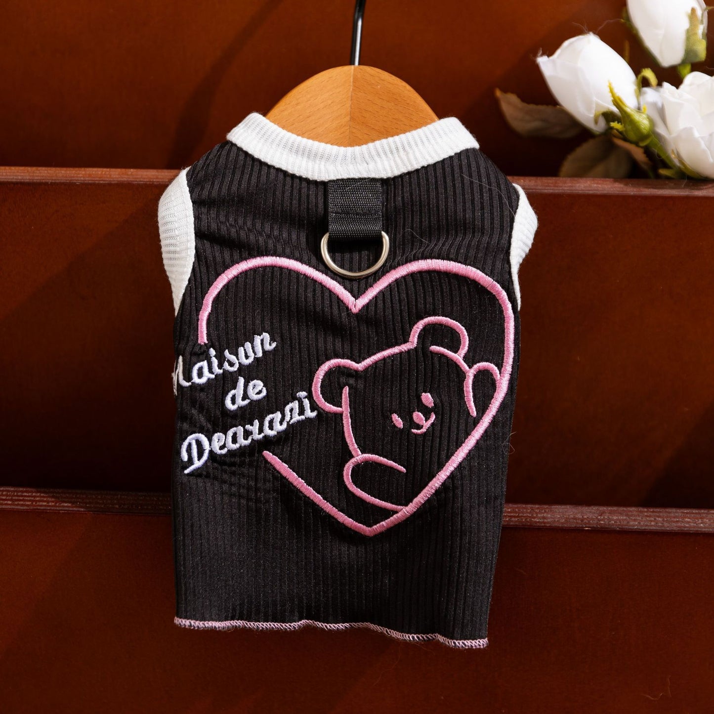 Cute Bear Cat Vest Shirt – Soft Breathable Cat Clothing for Indoor Cats, Lightweight Pet Tank Top