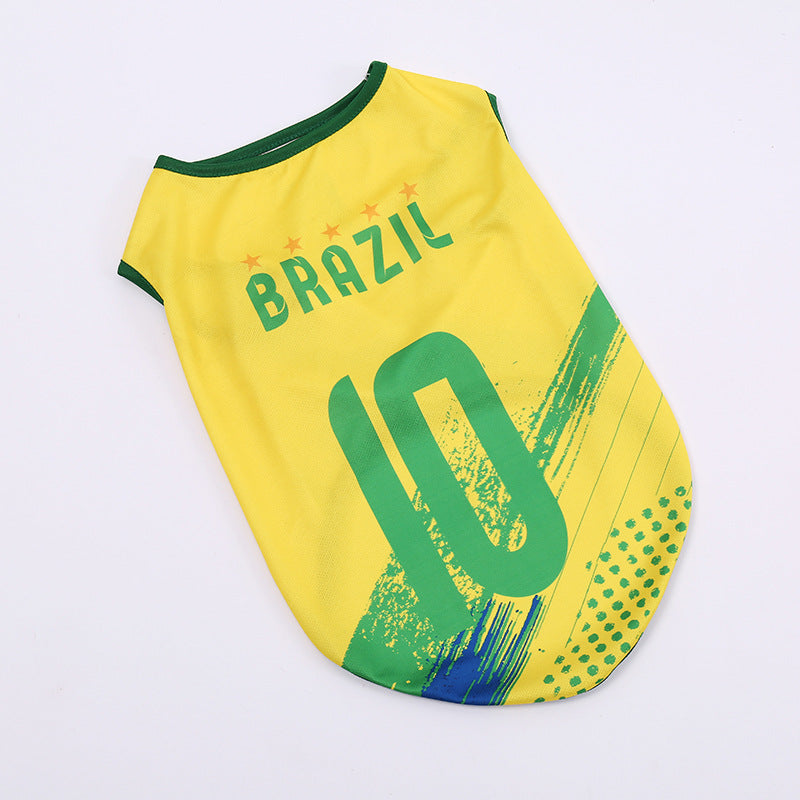 World Cup Dog Jersey | Breathable Soccer Shirt for Small Dogs | Pet Football Team Vest Outfit | HipiDogs
