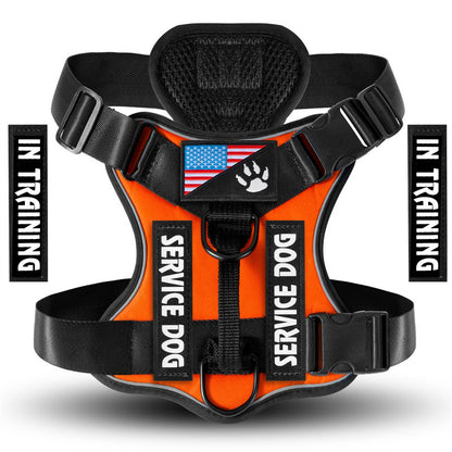Service Dog Harness Vest – Breathable No Pull Working Dog Harness with Adjustable Straps for Large Dogs