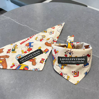 Adjustable Dog Bandana Scarf – Stylish Soft Pet Neck Bandana for Small Medium Large Dogs