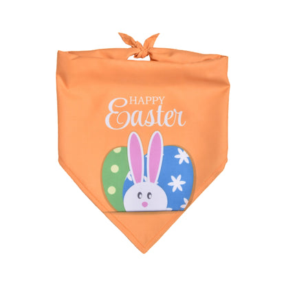 Easter Dog Bandana | Happy Easter Pet Bandana Scarf | Cute Bunny & Egg Print Dog Neck Scarf | Adjustable Pet Bandana for Small Medium Large Dogs