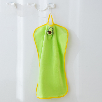 Cute Avocado Pet Bath Towel | Super Absorbent Dog & Cat Drying Towel with Hanging Loop | HipiDogs Pet Grooming Towel