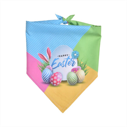 Easter Dog Bandana | Happy Easter Pet Bandana Scarf | Cute Bunny & Egg Print Dog Neck Scarf | Adjustable Pet Bandana for Small Medium Large Dogs