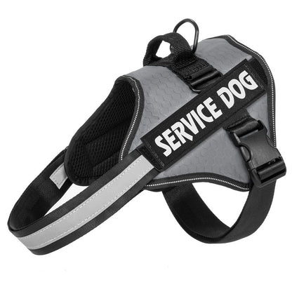 Service Dog Harness Vest – Adjustable No Pull Tactical Dog Harness with Reflective Straps for Large Dogs