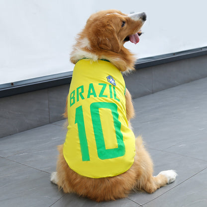 Argentina Dog Soccer Jersey | Breathable Football Shirt for Medium & Large Dogs | World Cup Pet Team Vest Outfit | HipiDogs