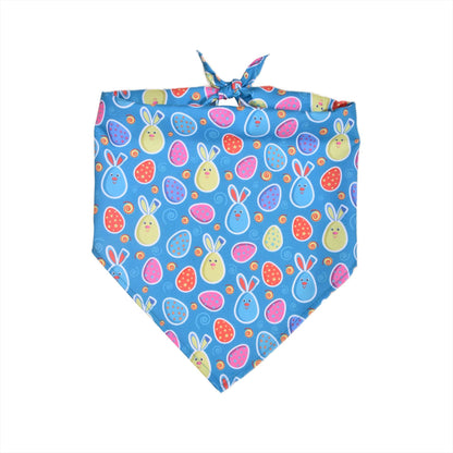 Easter Dog Bandana | Happy Easter Pet Bandana Scarf | Cute Bunny & Egg Print Dog Neck Scarf | Adjustable Pet Bandana for Small Medium Large Dogs