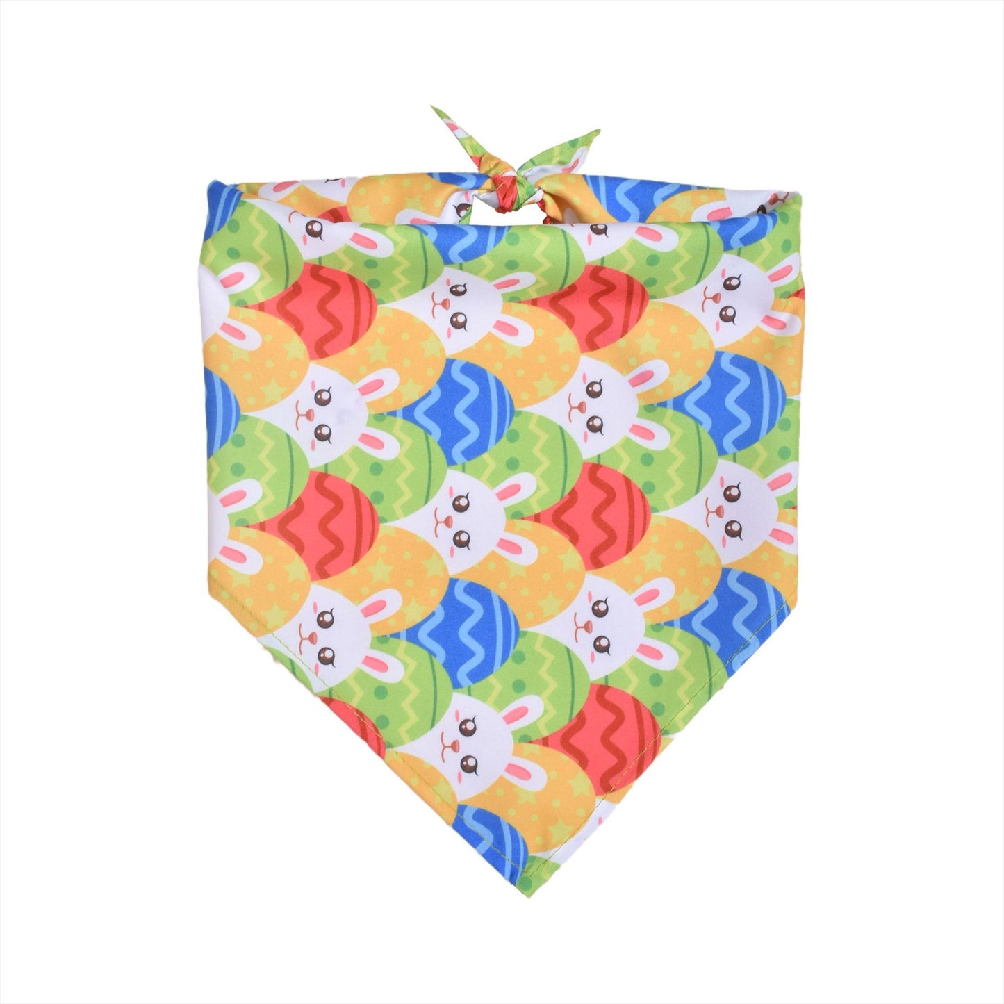 Easter Dog Bandana | Happy Easter Pet Bandana Scarf | Cute Bunny & Egg Print Dog Neck Scarf | Adjustable Pet Bandana for Small Medium Large Dogs