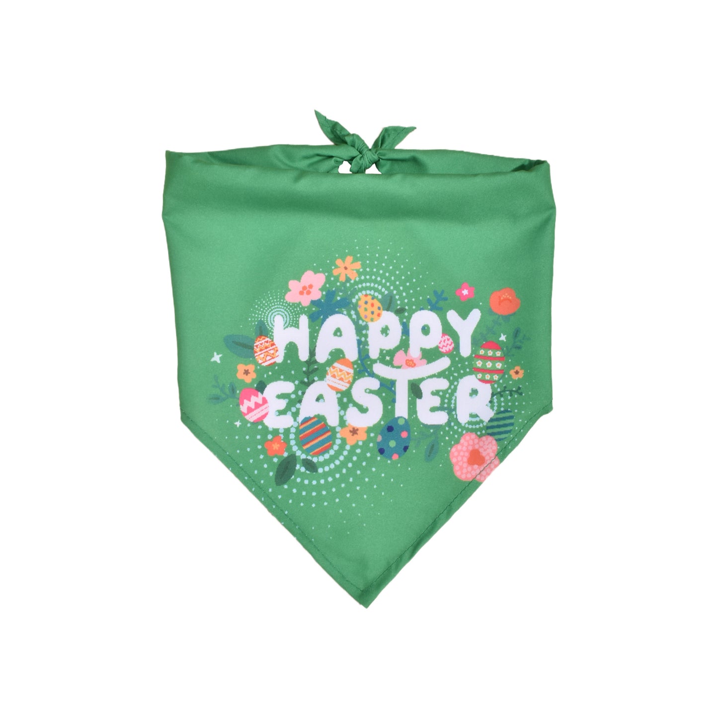 Easter Dog Bandana | Happy Easter Pet Bandana Scarf | Cute Bunny & Egg Print Dog Neck Scarf | Adjustable Pet Bandana for Small Medium Large Dogs