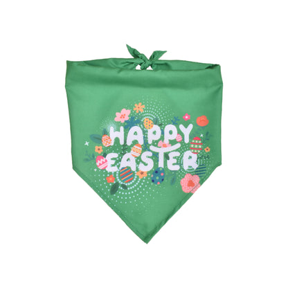 Easter Dog Bandana | Happy Easter Pet Bandana Scarf | Cute Bunny & Egg Print Dog Neck Scarf | Adjustable Pet Bandana for Small Medium Large Dogs