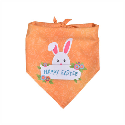 Easter Dog Bandana | Happy Easter Pet Bandana Scarf | Cute Bunny & Egg Print Dog Neck Scarf | Adjustable Pet Bandana for Small Medium Large Dogs