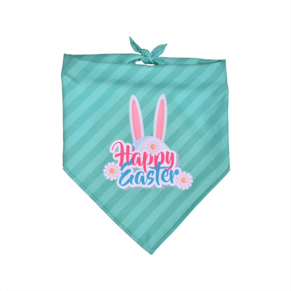 Easter Dog Bandana | Happy Easter Pet Bandana Scarf | Cute Bunny & Egg Print Dog Neck Scarf | Adjustable Pet Bandana for Small Medium Large Dogs