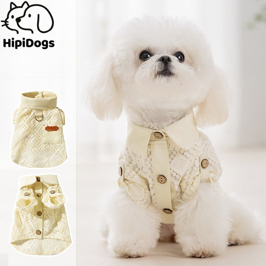 Warm Fleece Dog Hoodie Coat for Small Dogs – Soft Winter Pet Jacket with Cute Design