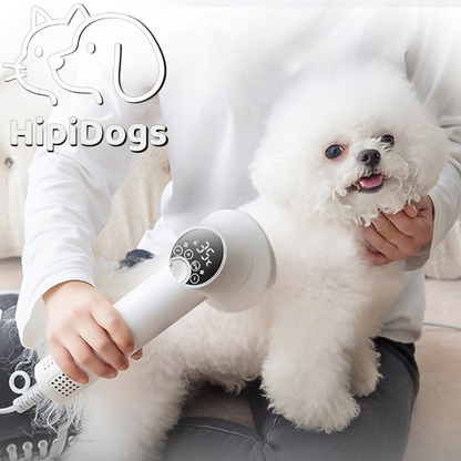 HipiDogs 2-in-1 Pet Dryer Brush | Adjustable Temperature & Low Noise Grooming Dryer
