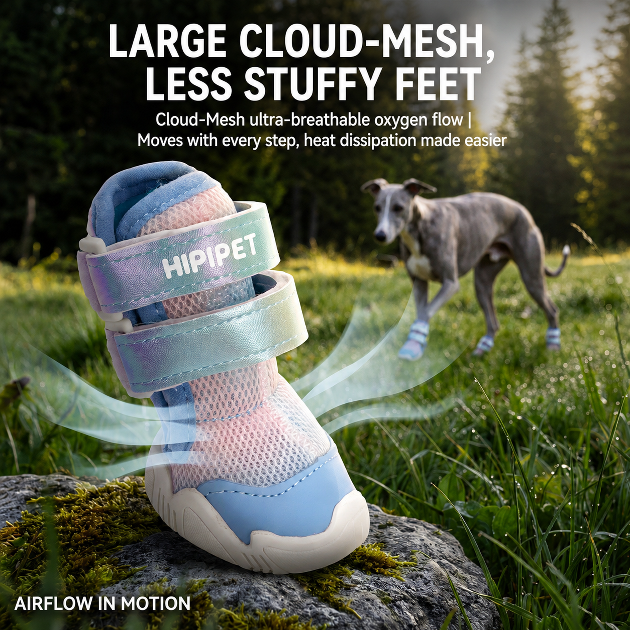 Breathable Dog Shoes with Adjustable Straps – Protective Paw Boots for Outdoor Walking
