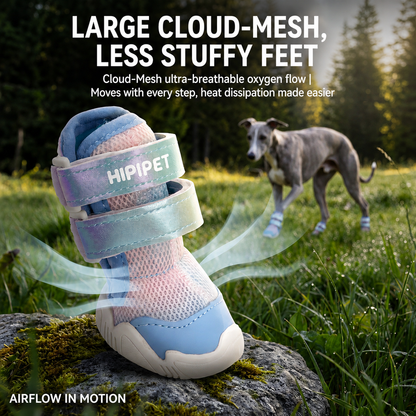 Breathable Dog Shoes with Adjustable Straps – Protective Paw Boots for Outdoor Walking