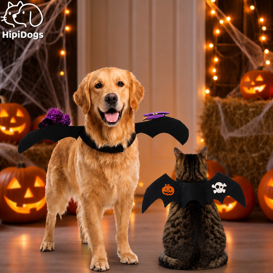 Halloween Bat Wings Pet Costume – Black Pumpkin & Ghost Wings for Dogs and Cats