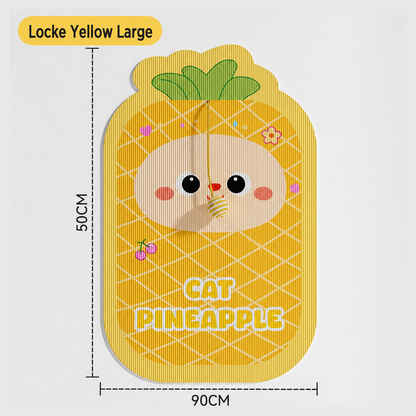 HipiDogs Pineapple Wall-Mounted Cat Scratcher with Hanging Ball Toy