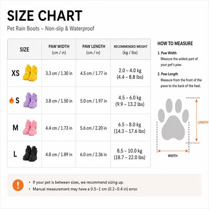HipiDogs Waterproof Dog Boots – Anti-Slip Protective Paw Shoes for Small Dogs & Cats