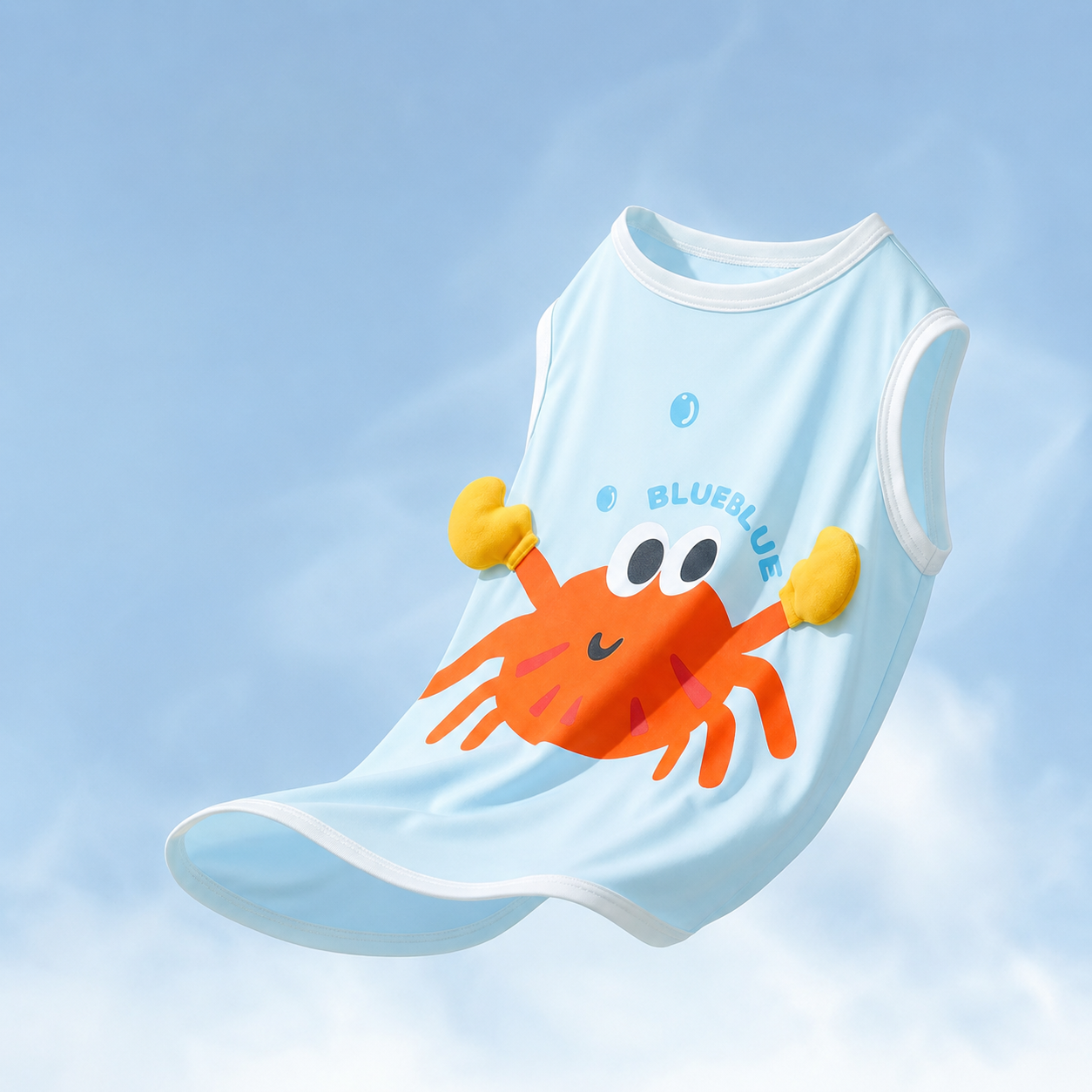 HipiDogs Cooling Dog Shirt | Breathable Summer Pet T-Shirt with Cute Crab Print