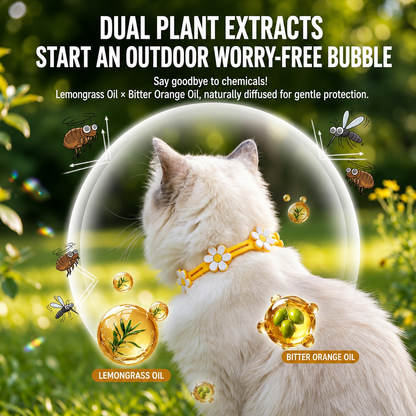 HipiDogs Adjustable Flea & Mosquito Repellent Pet Collar | Waterproof Silicone Collar for Dogs & Cats