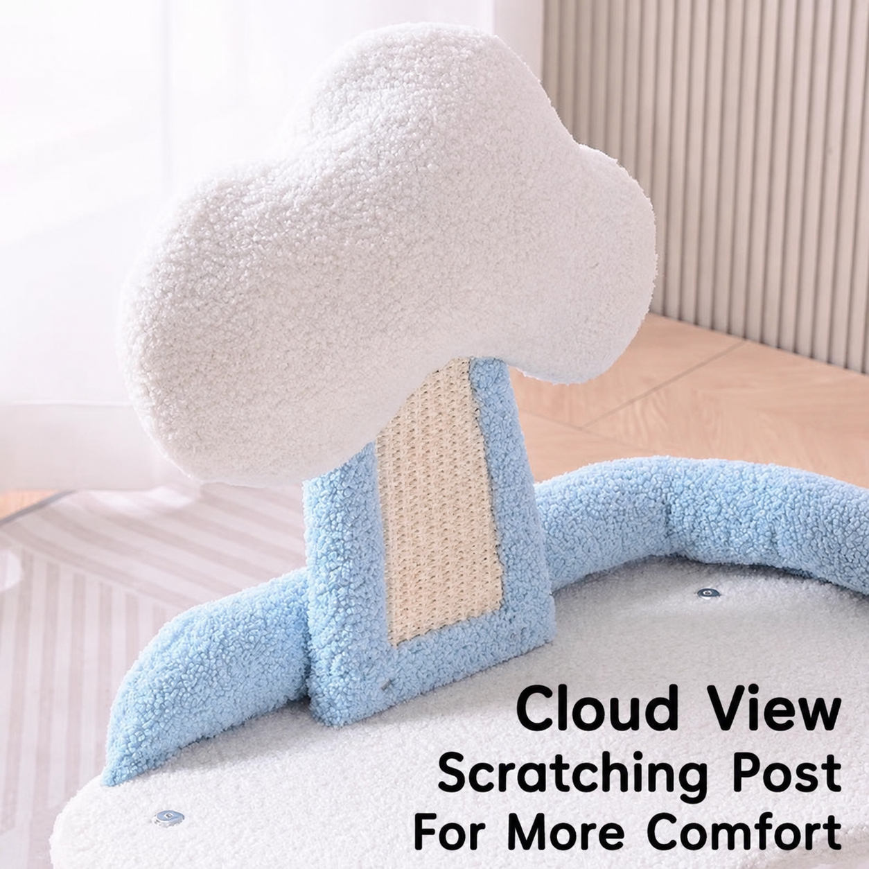 Cloud Climbing Frame Cat Tree – Soft Plush Multi-Level Cat Activity Tower with Scratching Posts & Hanging Toy