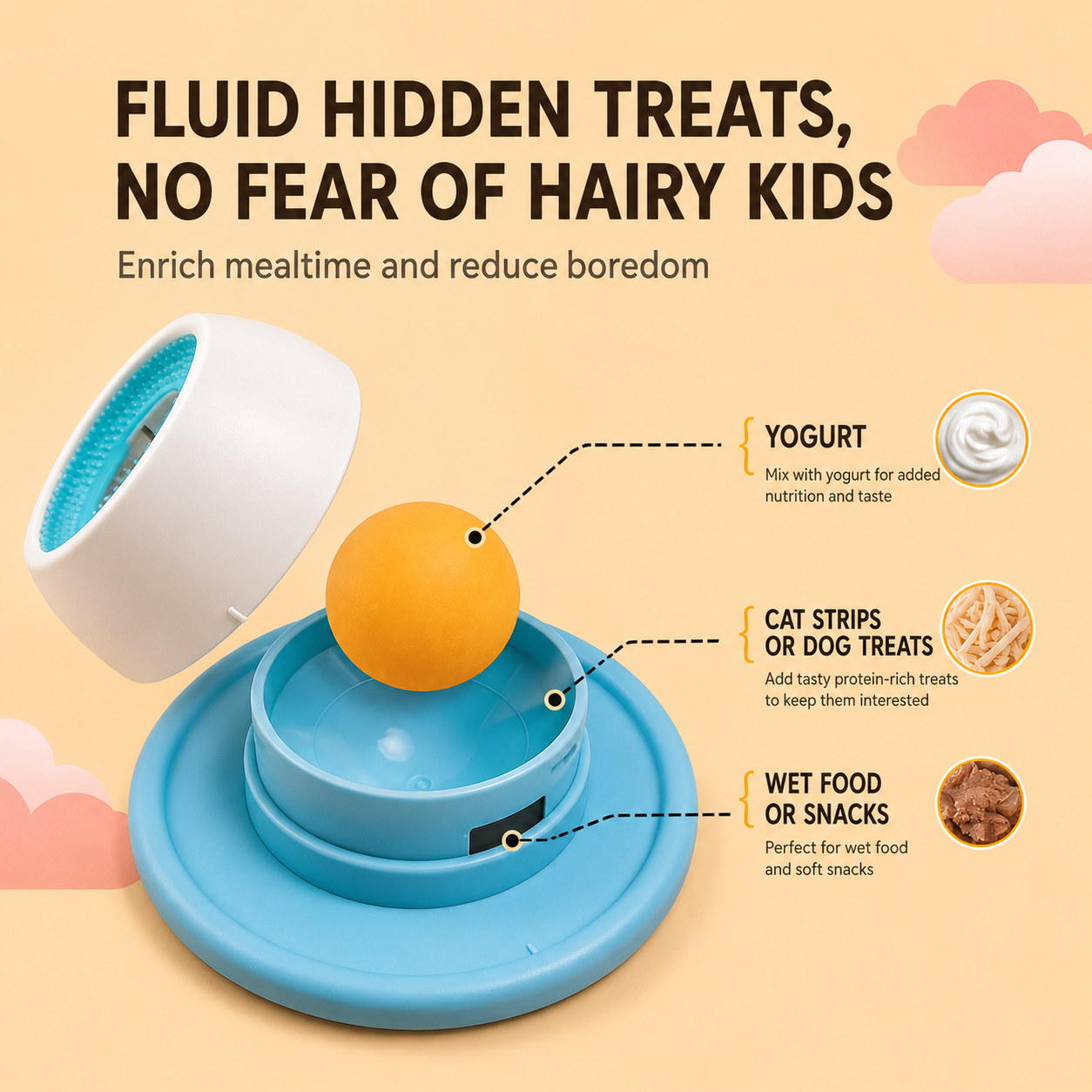 HipiDogs Slow Feeder Lick Bowl | Anti-Slip Interactive Feeding Bowl for Dogs & Cats