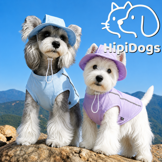 HipiDogs Cooling Dog Vest with Sun Hat | Breathable Summer Cooling Shirt for Dogs
