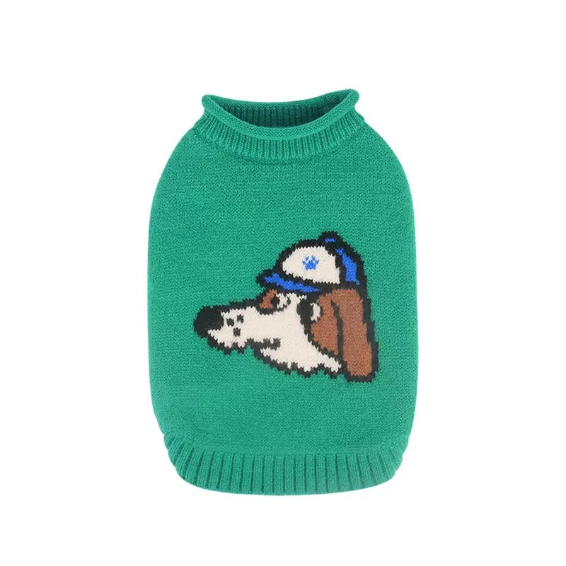 Cute Knit Sweater Vest for Dogs & Cats – Cozy Cartoon Pet Pullover
