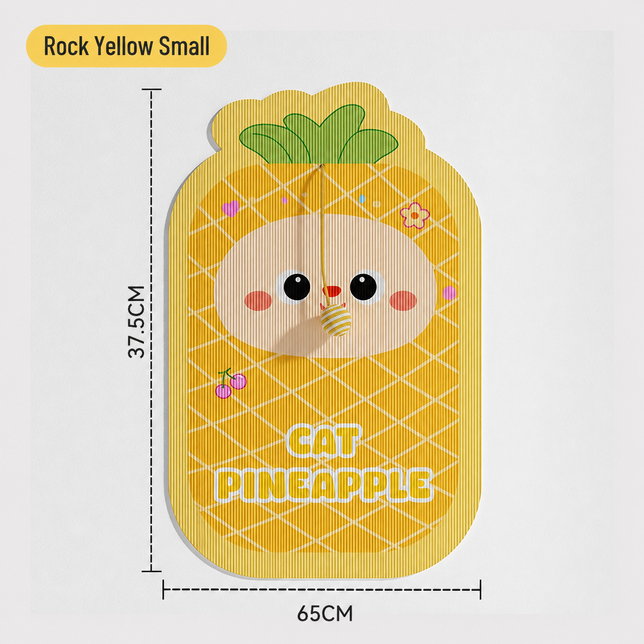 HipiDogs Pineapple Wall-Mounted Cat Scratcher with Hanging Ball Toy