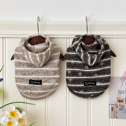 Striped Star Hooded Sweater for Dogs & Cats – Cozy Everyday Pet Hoodie