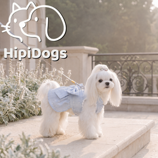 HipiDogs Elegant Bow Pet Dress | Lightweight Princess Dress for Small Dogs & Cats