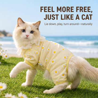 HipiDogs Daisy Anti-Shedding Cat Recovery Suit | Breathable Protective Onesie
