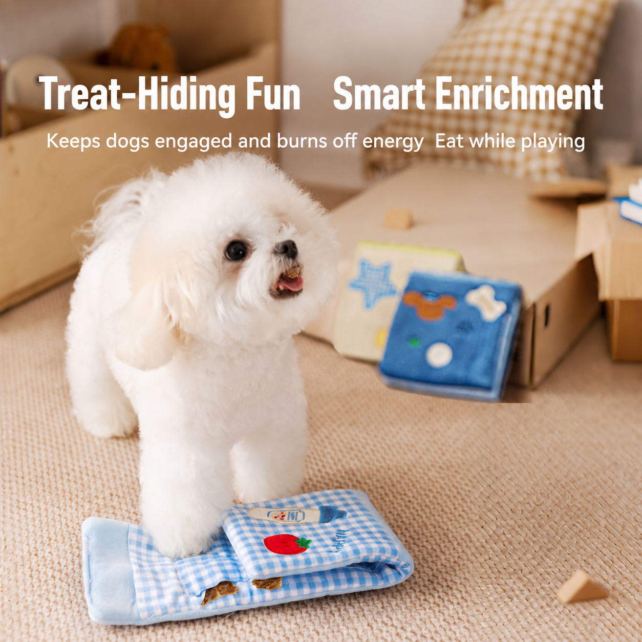 HipiDogs Interactive Snuffle Mat for Dogs | Plush Treat Puzzle Toy