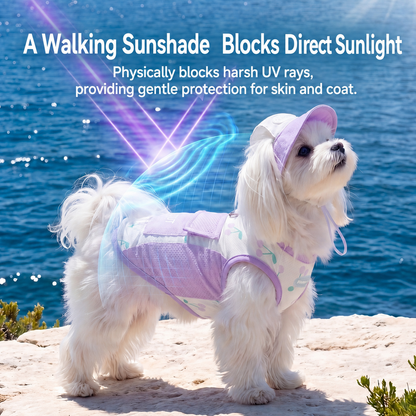 HipiDogs Summer Sun Protection Dog Harness Vest with Hat