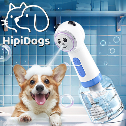 HipiDogs Electric Pet Bubble Bath Sprayer – 2-in-1 Foaming Shower Brush for Dogs & Cats